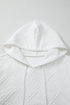 Textured Quilted Geometric Knit Pullover Hoodie
