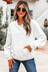Textured Quilted Geometric Knit Pullover Hoodie