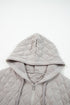 Textured Quilted Quarter Zip Pullover Hoodie