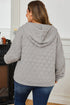 Textured Quilted Quarter Zip Pullover Hoodie