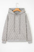 Textured Quilted Quarter Zip Pullover Hoodie