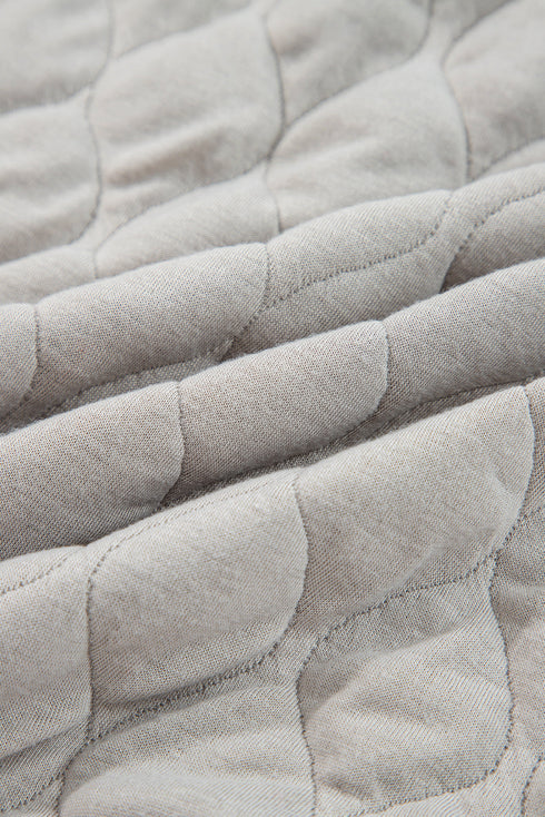 Textured Quilted Quarter Zip Pullover Hoodie