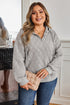 Textured Quilted Quarter Zip Pullover Hoodie