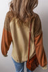 Textured Raglan Sleeve Mixed Media Pullover Sweatshirt