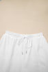 Textured Raw Seam Pullover And Drawstring Wide Leg Loungewear