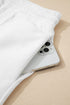 Textured Raw Seam Pullover And Drawstring Wide Leg Loungewear