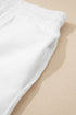 Textured Raw Seam Pullover And Drawstring Wide Leg Loungewear
