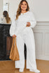 Textured Raw Seam Pullover And Drawstring Wide Leg Loungewear