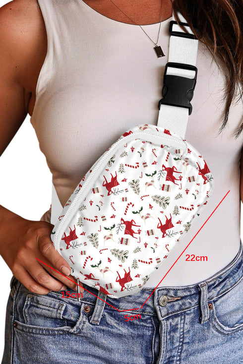 Textured Rectangular Wide Strap Adjustable Crossbody Bag