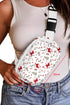 Textured Rectangular Wide Strap Adjustable Crossbody Bag