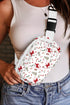 Textured Rectangular Wide Strap Adjustable Crossbody Bag