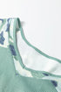 Textured Ribbed Camouflage Patchwork V Neck Tee