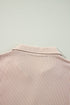 Textured Ribbed Collared Balloon Sleeve Babydoll Top