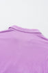Textured Ribbed Collared Balloon Sleeve Babydoll Top
