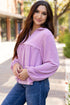 Textured Ribbed Collared Balloon Sleeve Babydoll Top