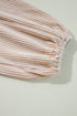 Textured Ribbed Collared Balloon Sleeve Babydoll Top