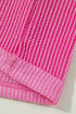 Textured Ribbed Collared Balloon Sleeve Babydoll Top