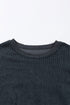Textured Ribbed Corduroy Long Sleeve Oversized Sweatshirt