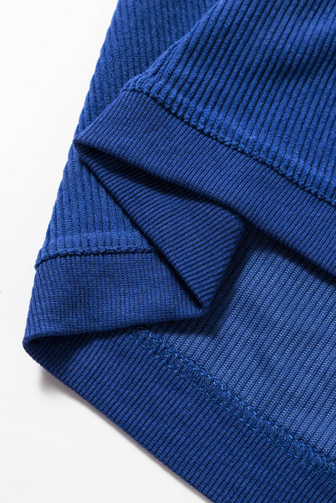 Textured Ribbed Corduroy Long Sleeve Oversized Sweatshirt