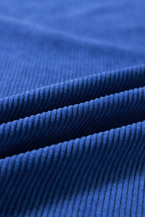 Textured Ribbed Corduroy Long Sleeve Oversized Sweatshirt