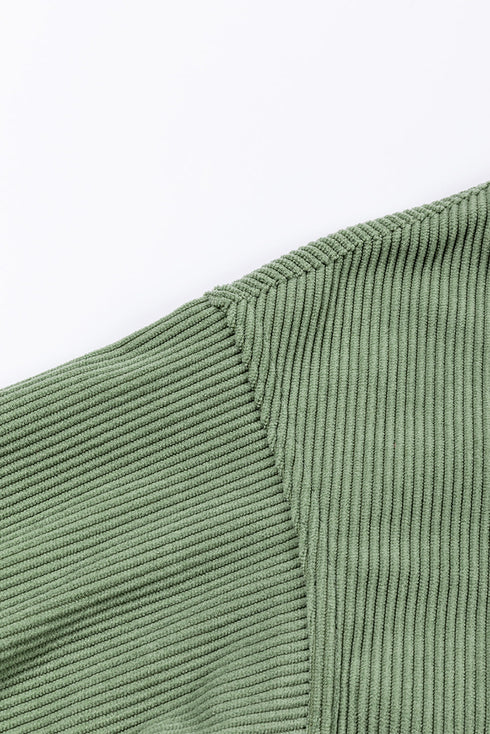 Textured Ribbed Corduroy Long Sleeve Oversized Sweatshirt