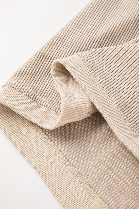 Textured Ribbed Corduroy Long Sleeve Oversized Sweatshirt