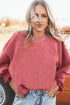 Textured Ribbed Corduroy Long Sleeve Oversized Sweatshirt