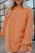 Textured Ribbed Corduroy Long Sleeve Oversized Sweatshirt