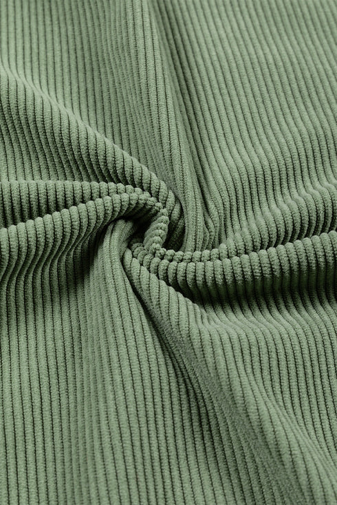 Textured Ribbed Corduroy Long Sleeve Oversized Sweatshirt