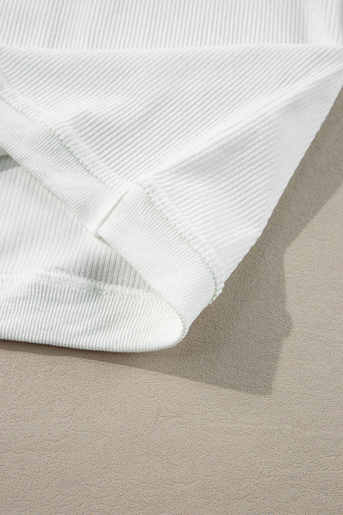 Textured Ribbed Corduroy Long Sleeve Oversized Sweatshirt