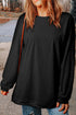 Textured Ribbed Corduroy Long Sleeve Oversized Sweatshirt