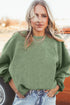 Textured Ribbed Corduroy Long Sleeve Oversized Sweatshirt