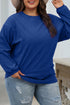 Textured Ribbed Corduroy Long Sleeve Oversized Sweatshirt