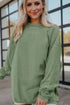 Textured Ribbed Corduroy Long Sleeve Oversized Sweatshirt