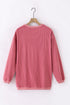 Textured Ribbed Corduroy Long Sleeve Oversized Sweatshirt