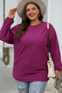 Textured Ribbed Corduroy Long Sleeve Oversized Sweatshirt