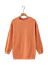 Textured Ribbed Corduroy Long Sleeve Oversized Sweatshirt