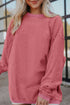 Textured Ribbed Corduroy Long Sleeve Oversized Sweatshirt