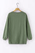Textured Ribbed Corduroy Long Sleeve Oversized Sweatshirt