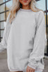 Textured Ribbed Corduroy Long Sleeve Oversized Sweatshirt
