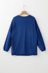 Textured Ribbed Corduroy Long Sleeve Oversized Sweatshirt