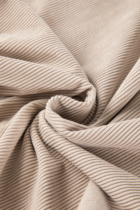 Textured Ribbed Corduroy Long Sleeve Oversized Sweatshirt