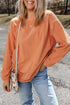 Textured Ribbed Corduroy Long Sleeve Oversized Sweatshirt