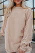 Textured Ribbed Corduroy Long Sleeve Oversized Sweatshirt