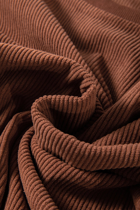 Textured Ribbed Corduroy Long Sleeve Oversized Sweatshirt