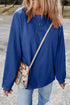 Textured Ribbed Corduroy Long Sleeve Oversized Sweatshirt