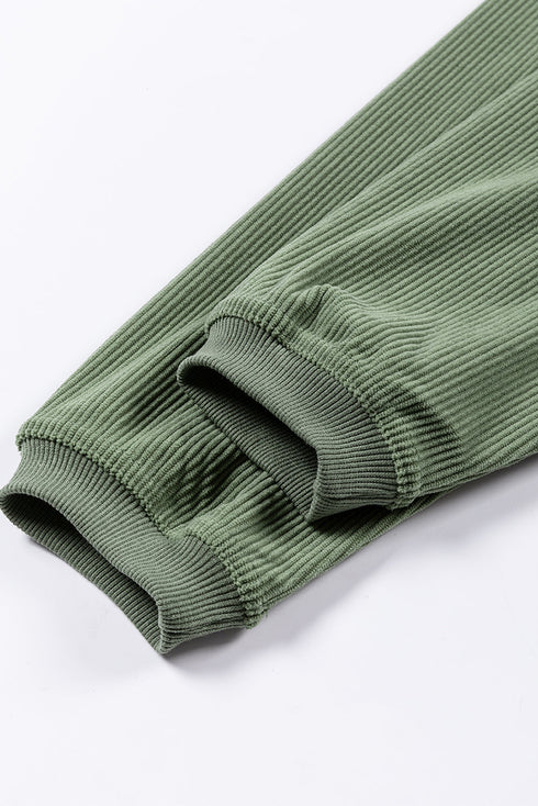Textured Ribbed Corduroy Long Sleeve Oversized Sweatshirt