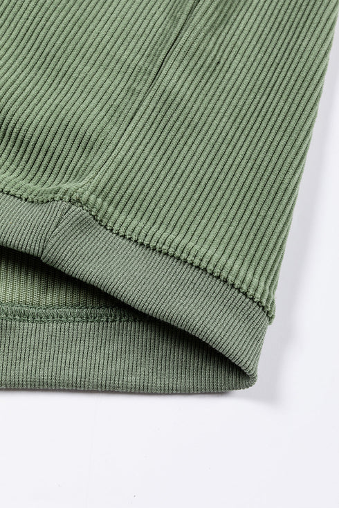 Textured Ribbed Corduroy Long Sleeve Oversized Sweatshirt