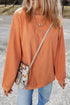 Textured Ribbed Corduroy Long Sleeve Oversized Sweatshirt