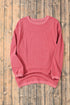 Textured Ribbed Corduroy Long Sleeve Oversized Sweatshirt